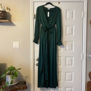Forest green maxi dress